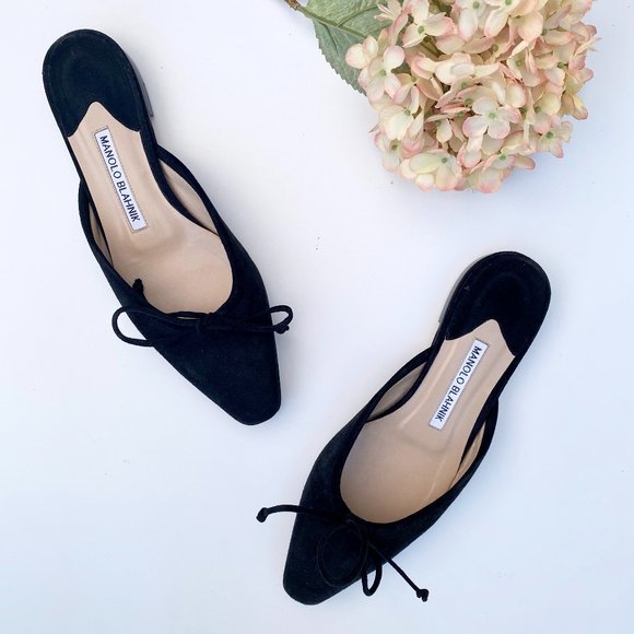 manolo blahnik ballerina mules